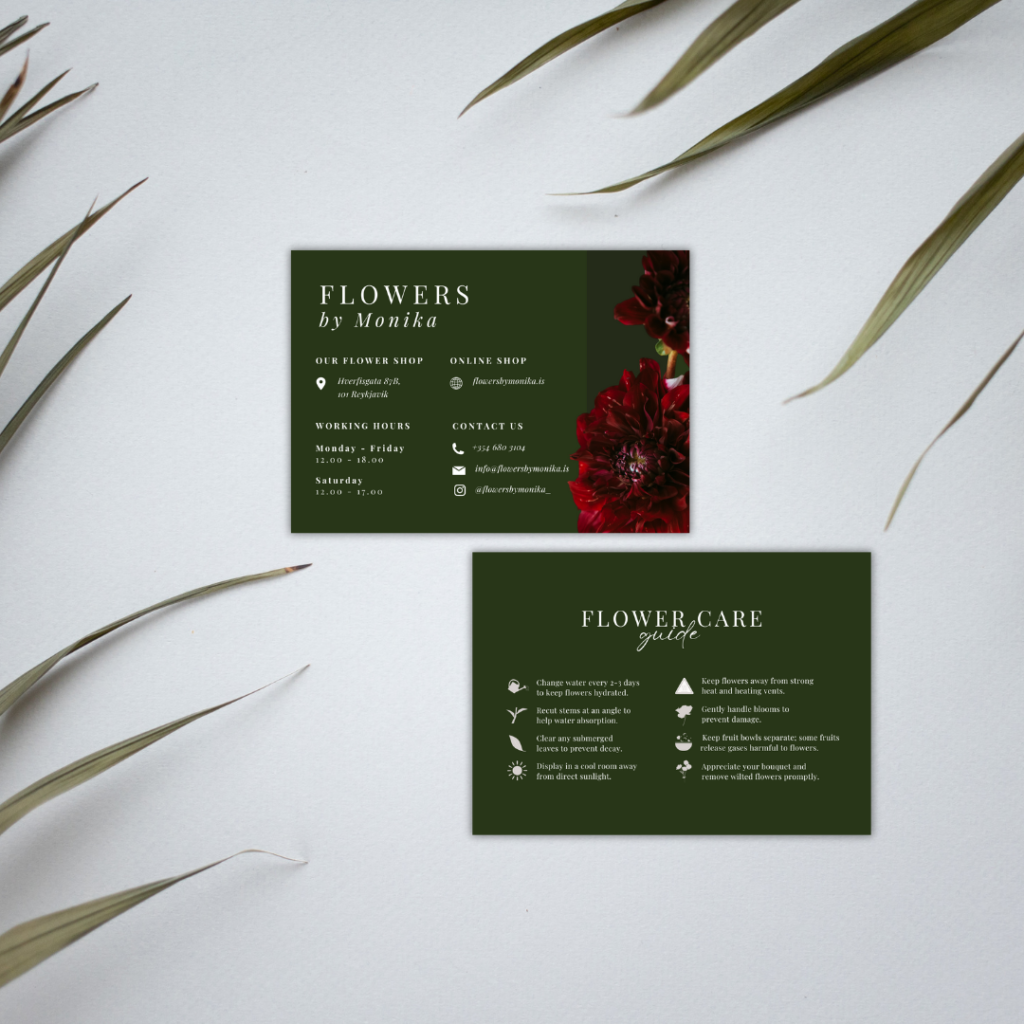 flowers by monika business card